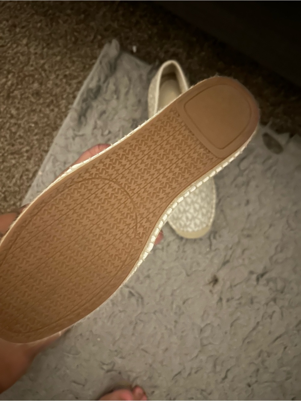 Michael Kors Ivory/Beige MK Logo Slip-On Espadrilles - Picture 2 of 2